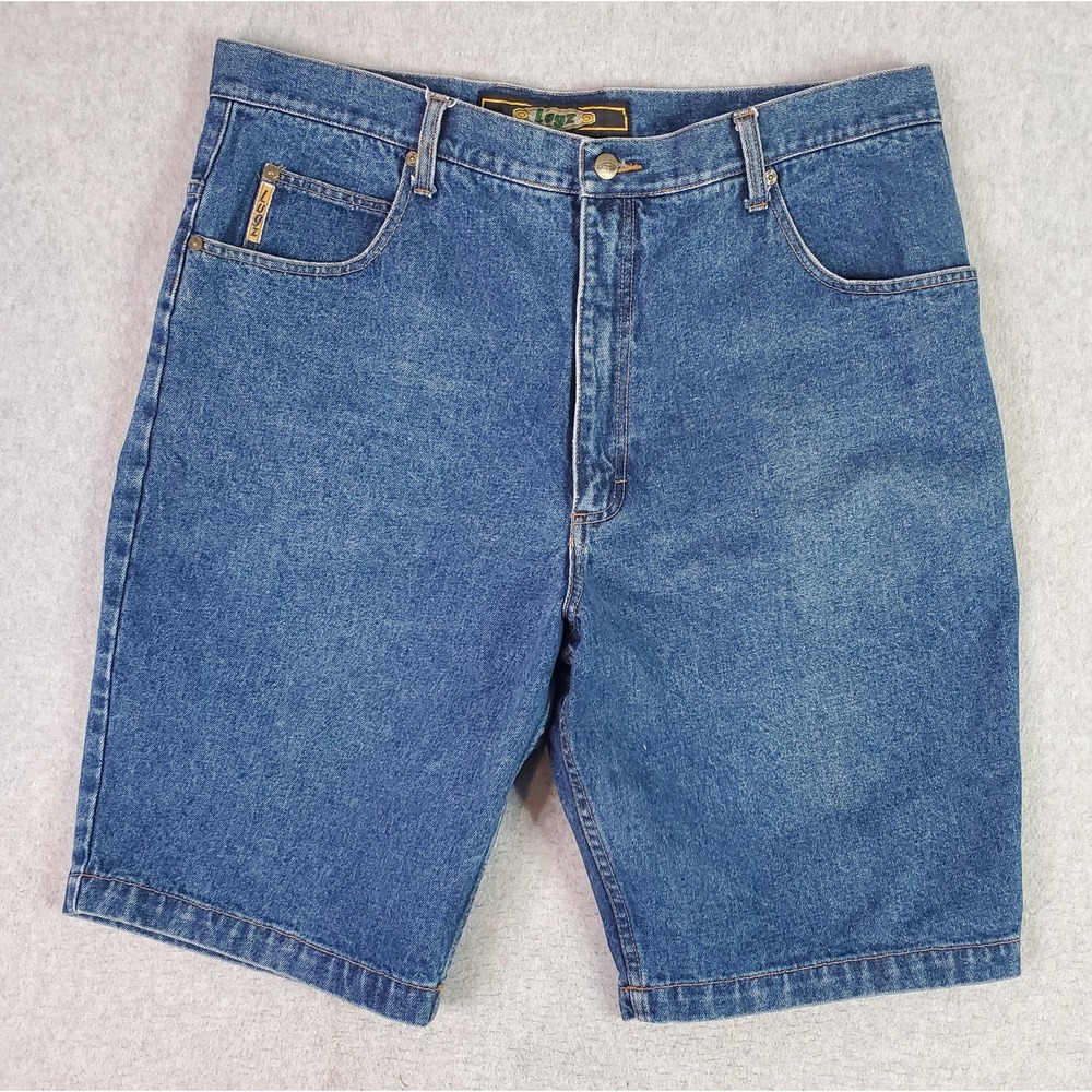Vintage Lugz Denim Shorts Jorts Fits 36 (tag sz 40) Blue Jeans 5-Pocket Y2K 90s